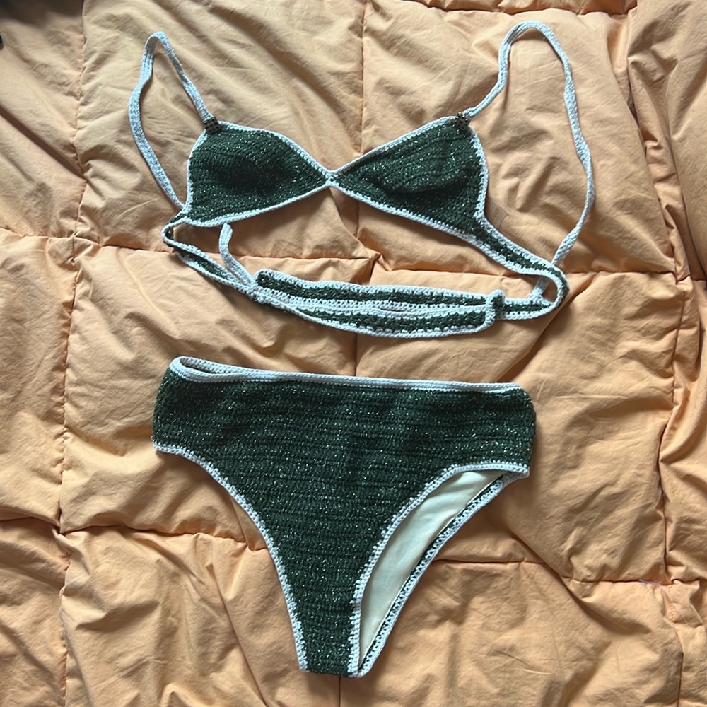 Maiyo Natalie of duty green crochet bikini set size S